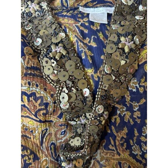 Soft Surroundings Beautiful Sheer Dress Kaftan Beaded Sequined Size 3XL - Picture 7 of 8